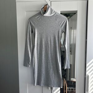 Grey Turtleneck Bodycon Dress